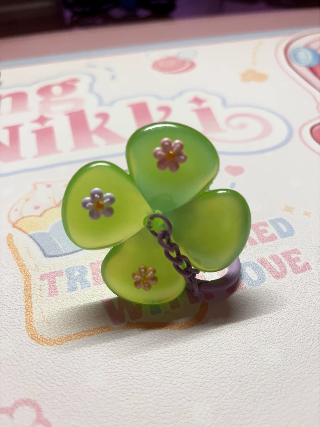Disney Eeyore Flower Charm Keychain - photo 3