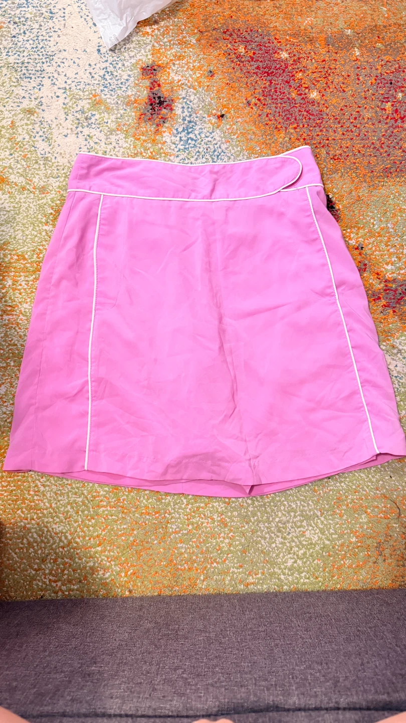 Pink Tennis Skirt with White Trim Size 4/M