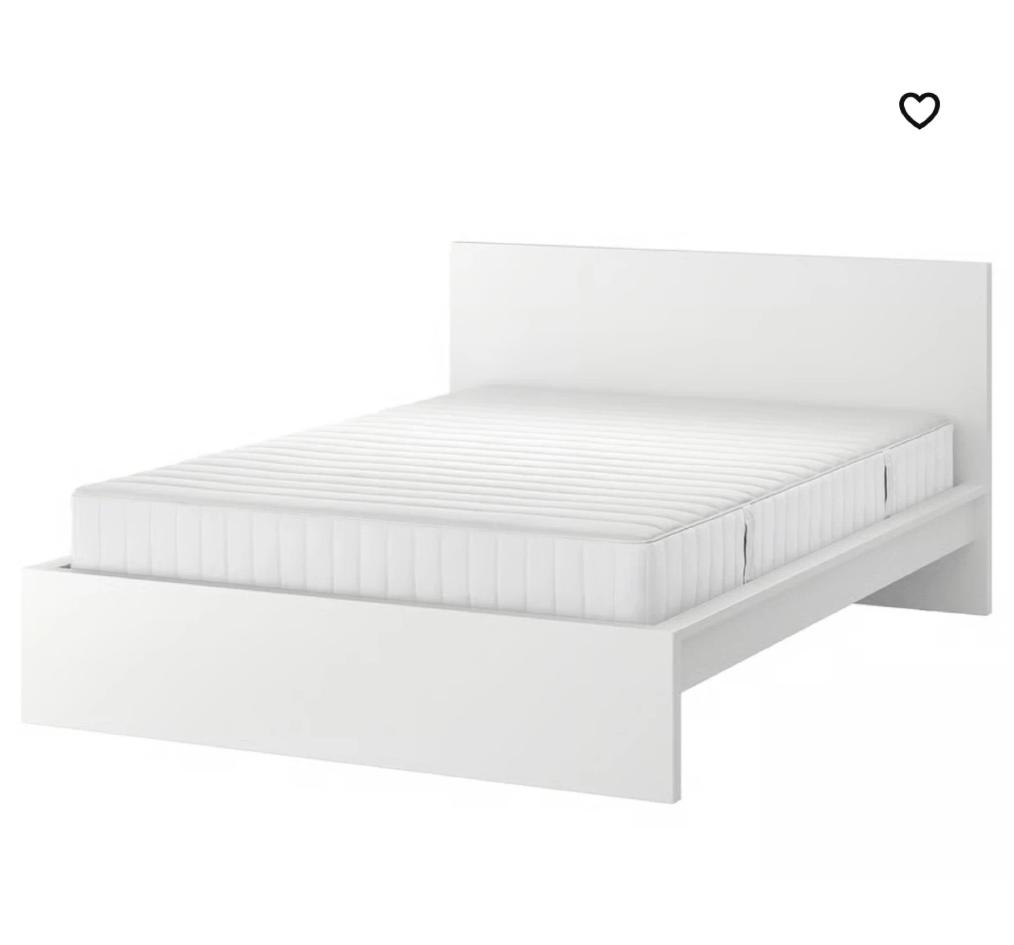 White Bed Frame with Mattress, King size