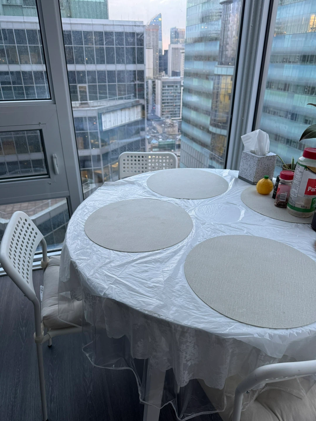 Round table with four chairs