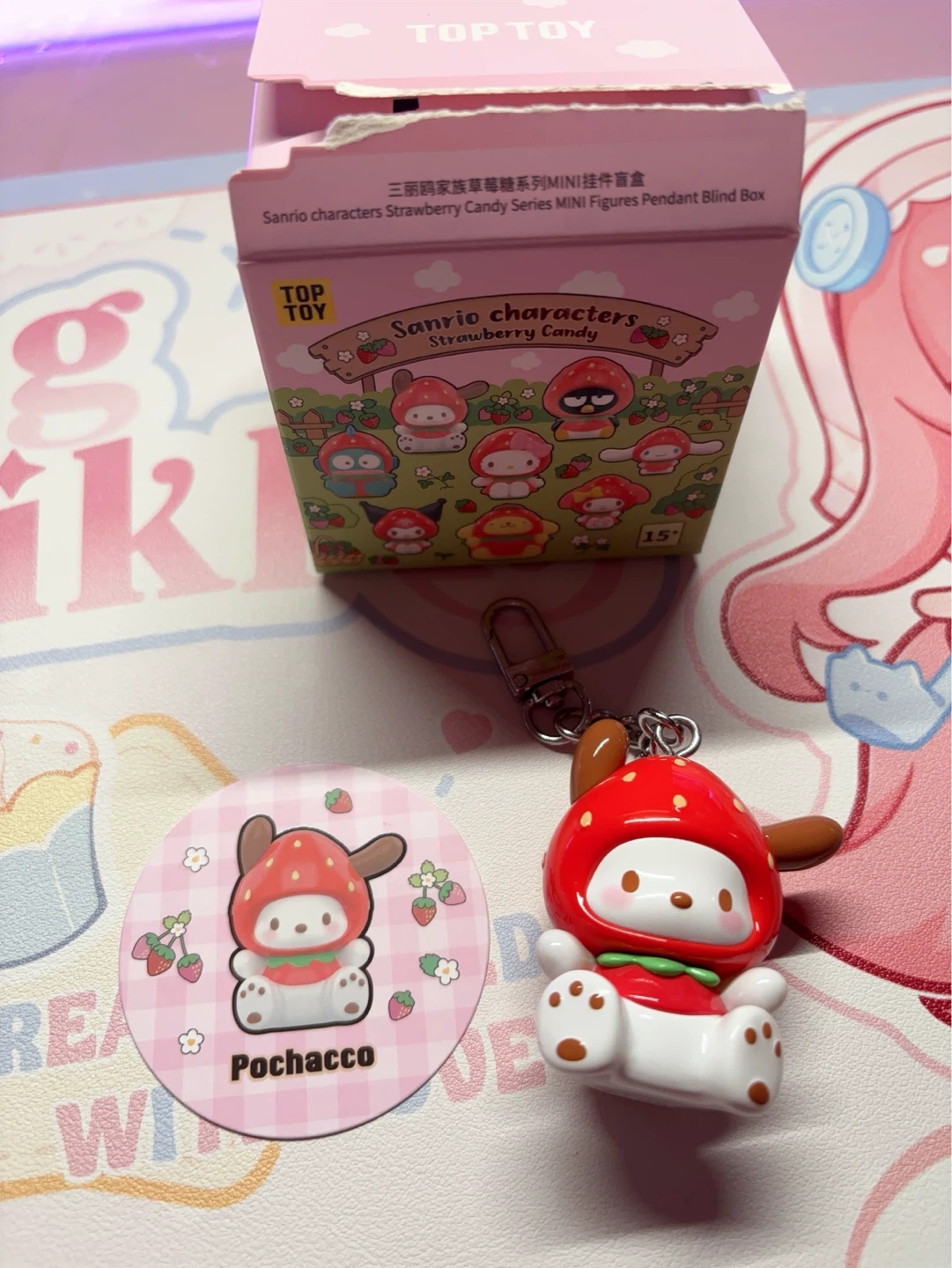 Sanrio Characters Strawberry Candy Keychains
