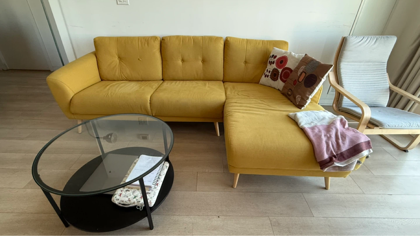 Yellow Sectional Sofa - photo 3
