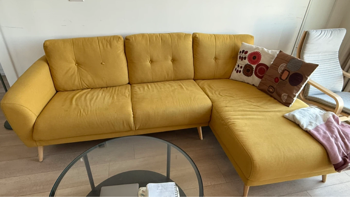 Yellow Sectional Sofa - photo 5