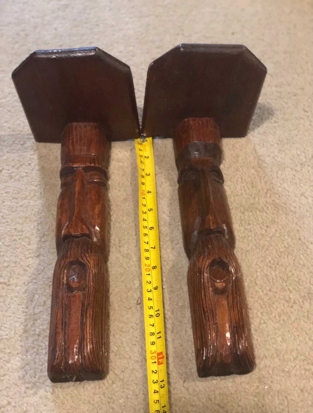 Hand Carved Wooden Shelf