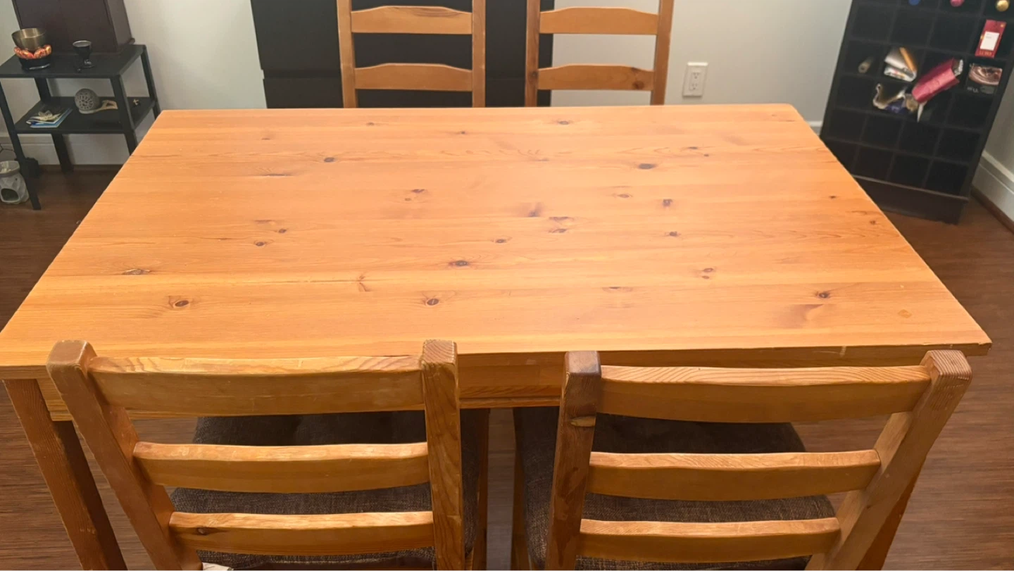 Wooden Dining Table and Chairs Set