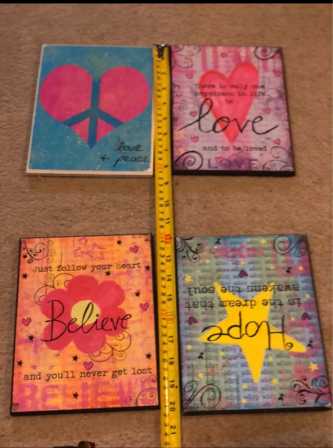 Wall Art - Décors:  Love, Peace, Hope, Believe