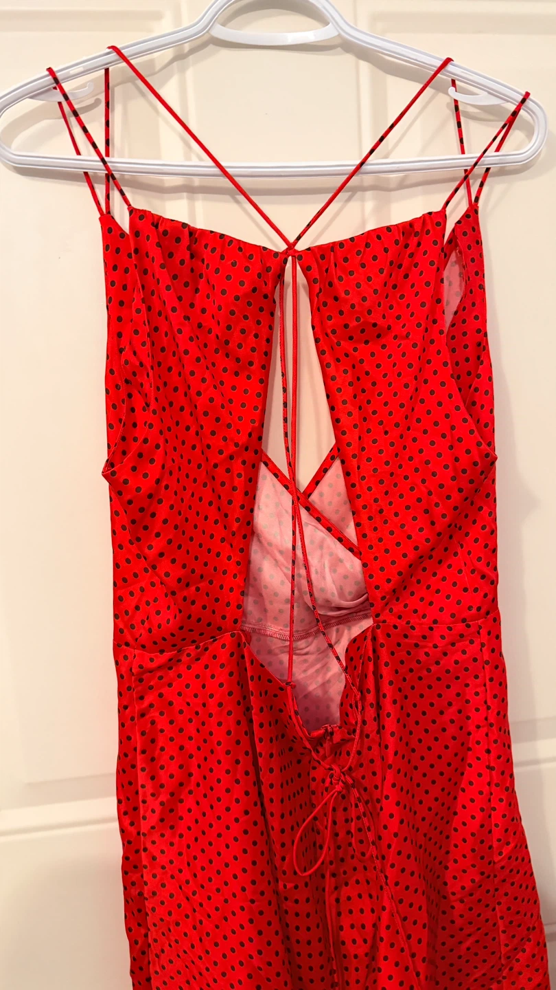 Brand new Zara Red Polka Dot Dress. size L - photo 3