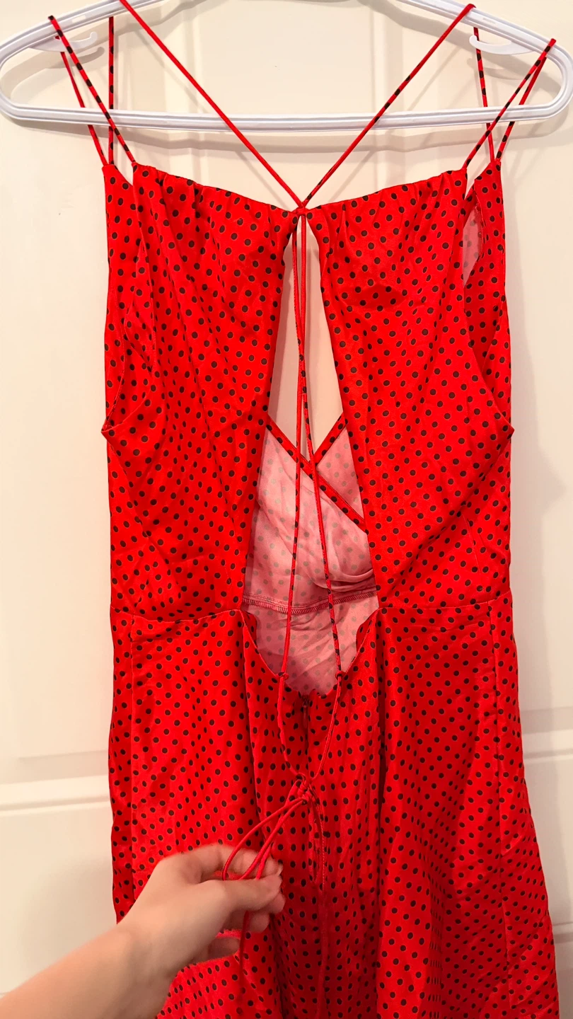 Brand new Zara Red Polka Dot Dress. size L - photo 4
