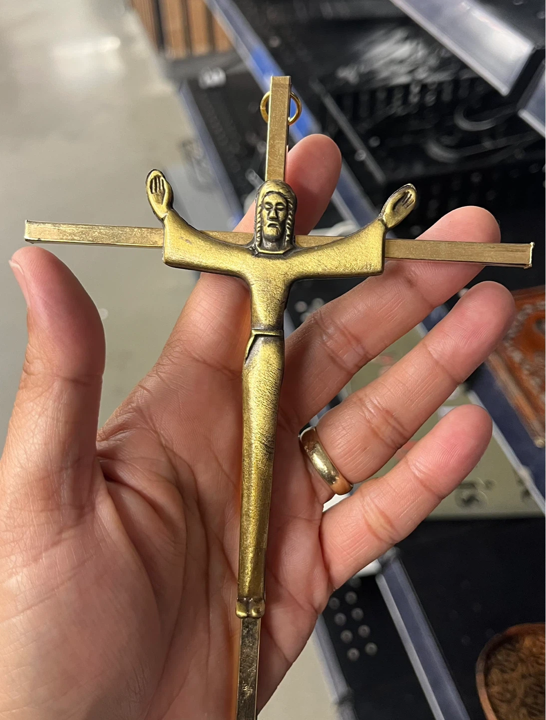 Gold-tone Crucifix Pendant