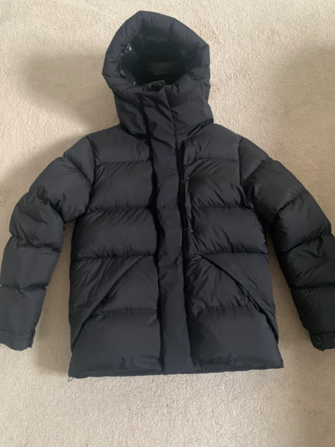 Moncler Black Down Puffer Jacket with Hood