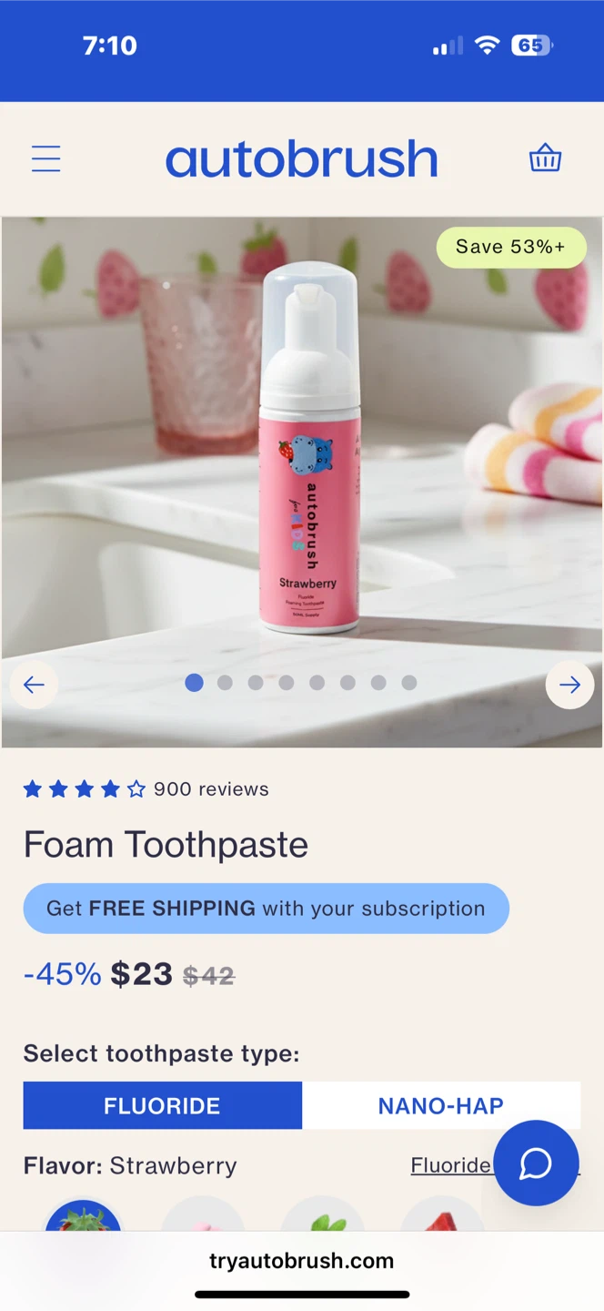 FLUORIDE FREE- Autobrush Foam Toothpaste