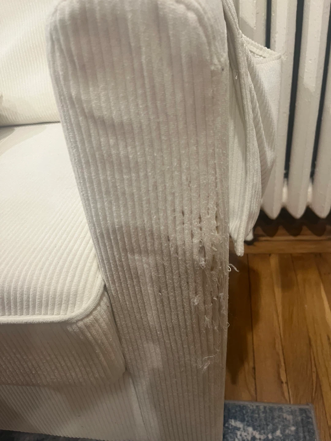 Cream Corduroy 3-Seater Sofa - photo 3