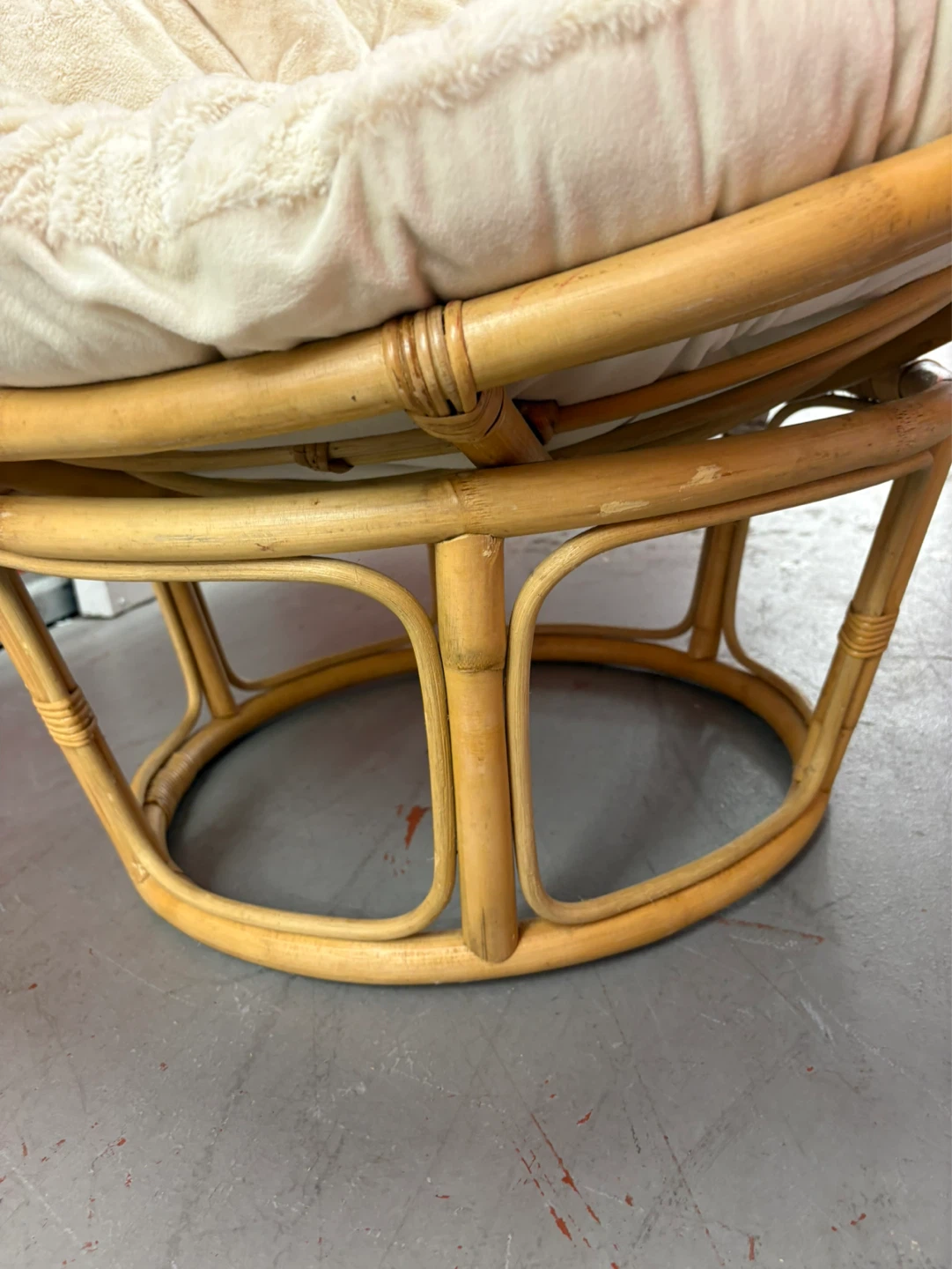Pier 1 Imports Rattan Papasan Chair with Cream Cushion - photo 4
