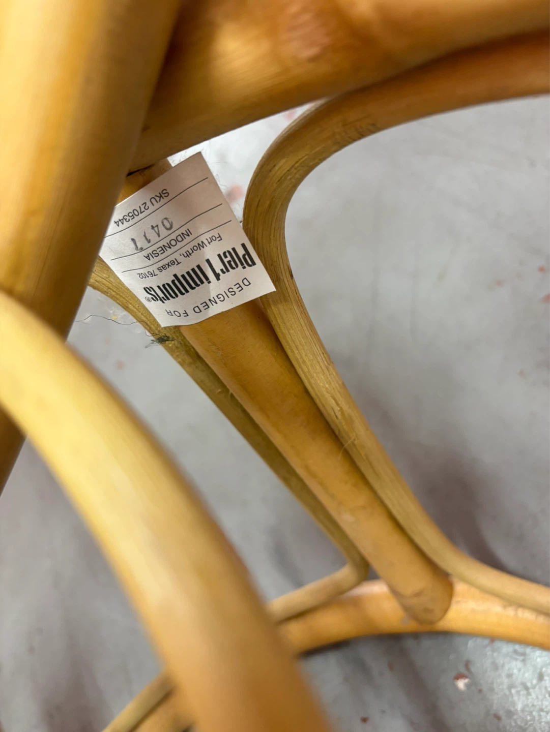 Pier 1 Imports Rattan Papasan Chair with Cream Cushion - photo 3