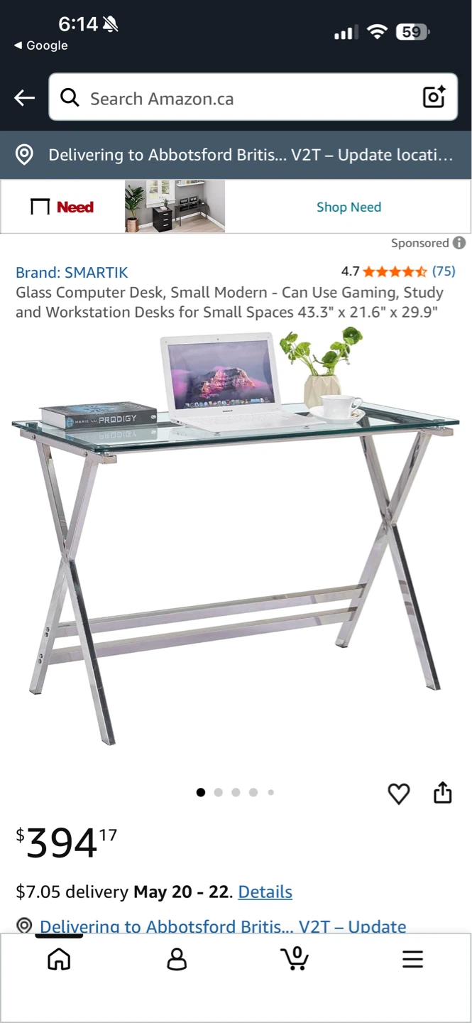 Glass and Metal Desk