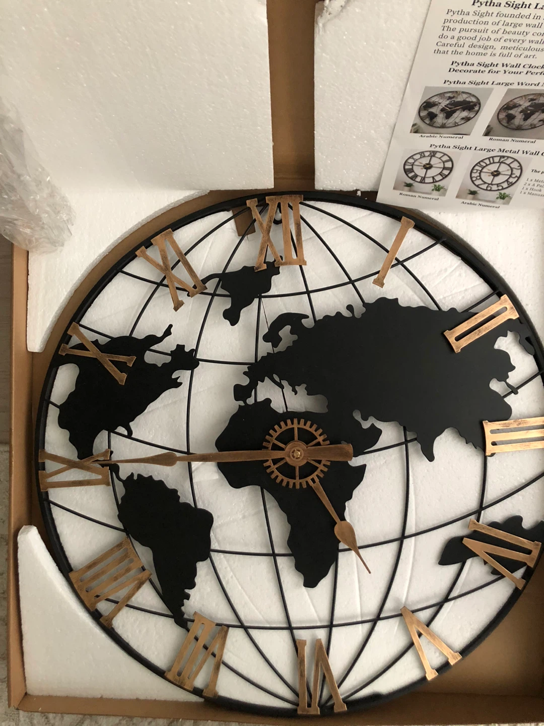 Oversized World Map Clock