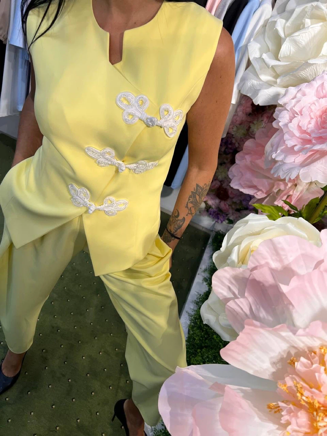 Zanardi Yellow Sleeveless Top and Pants Set
