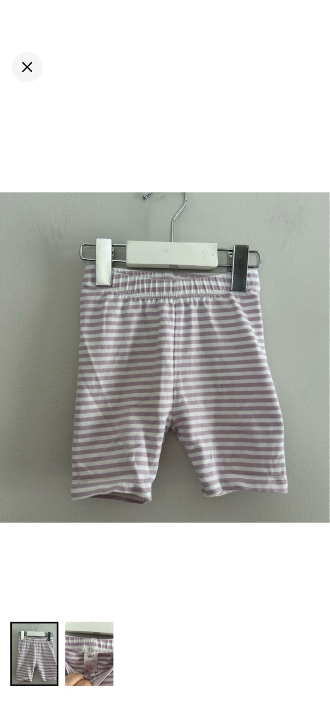 H&M Baby Organic Cotton Striped Shorts 12-18M