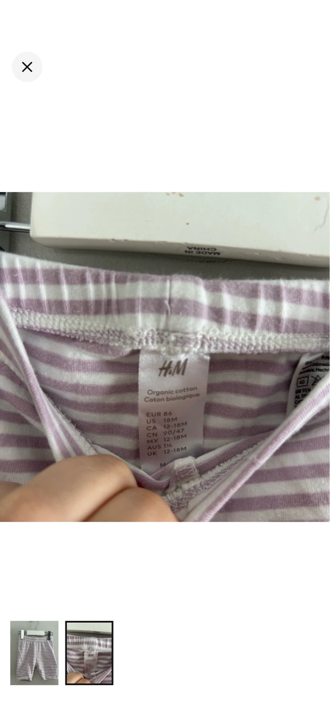 H&M Baby Organic Cotton Striped Shorts 12-18M - photo 2