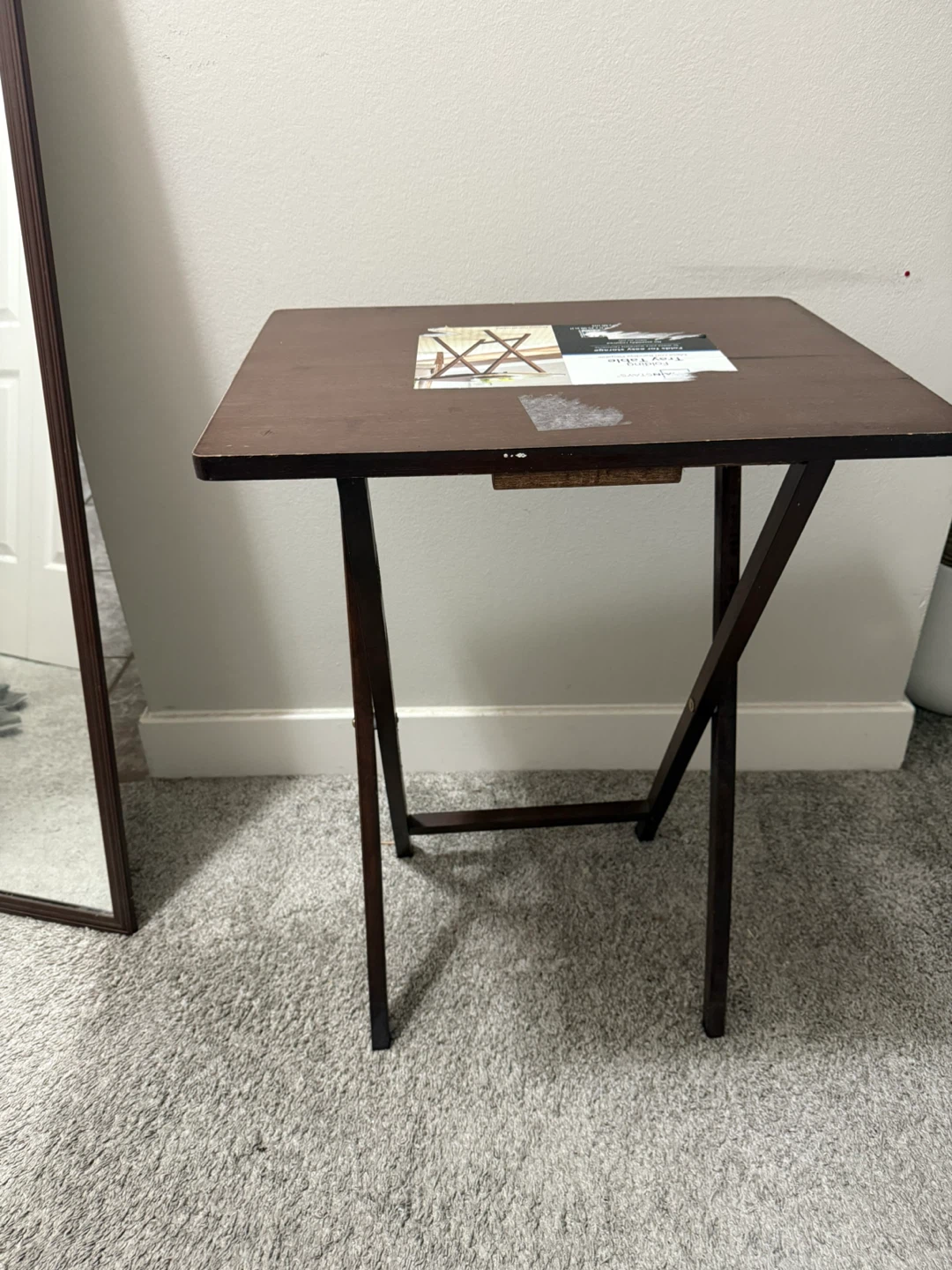 Brown Folding Tray Table
