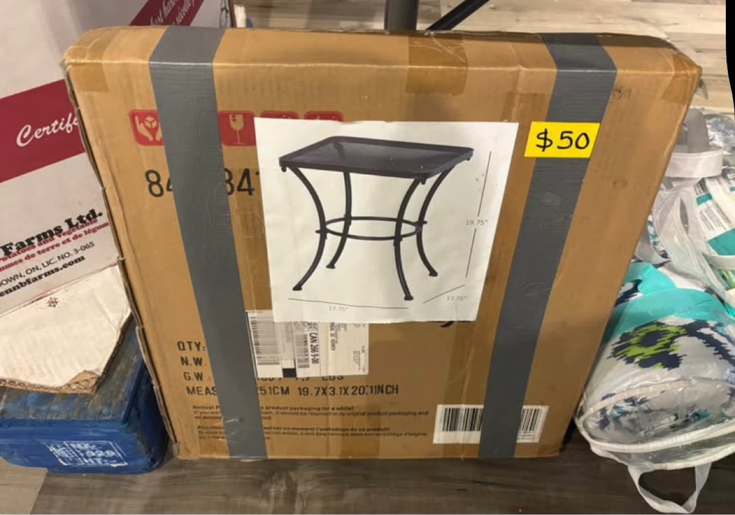 Patio Table In Box Size On Box