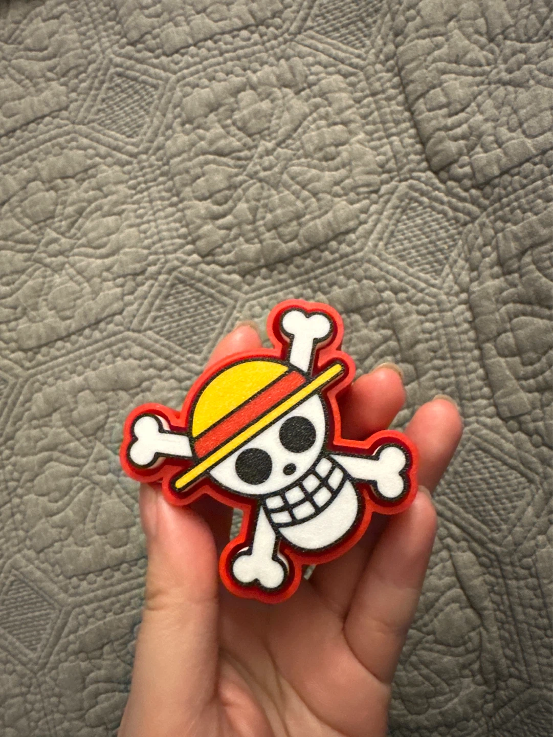 3d print Stress Clicker One Piece Luffy Skull Straw Hat