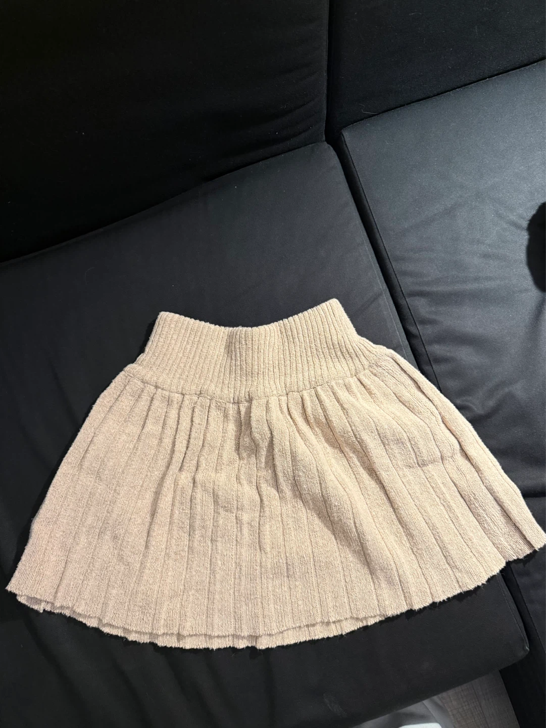 Ribbed Knit Skirt Beige - photo 2