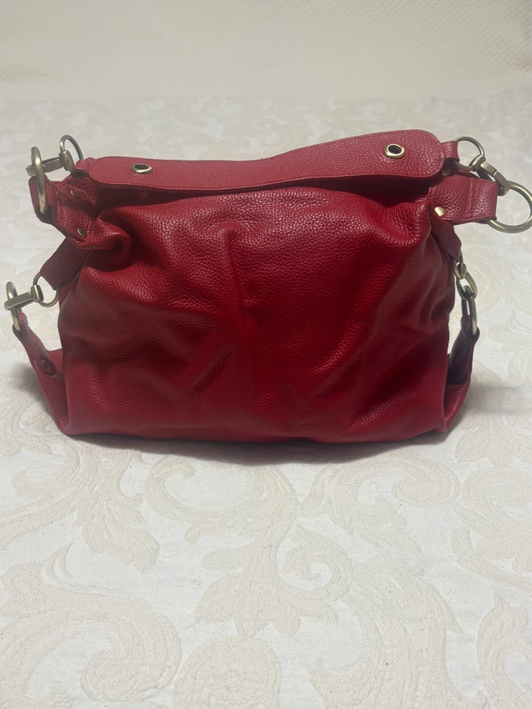 Danier Red Leather Shoulder Bag