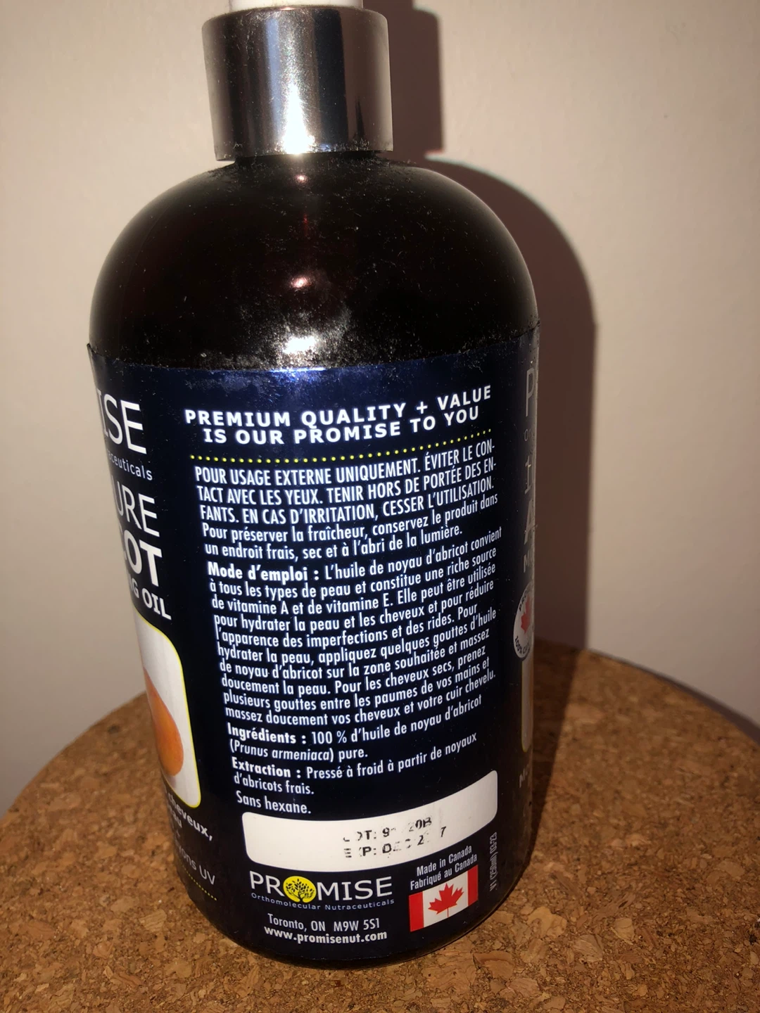 Promise 100% Pure Apricot Moisturizing Oil - 500ml - photo 2