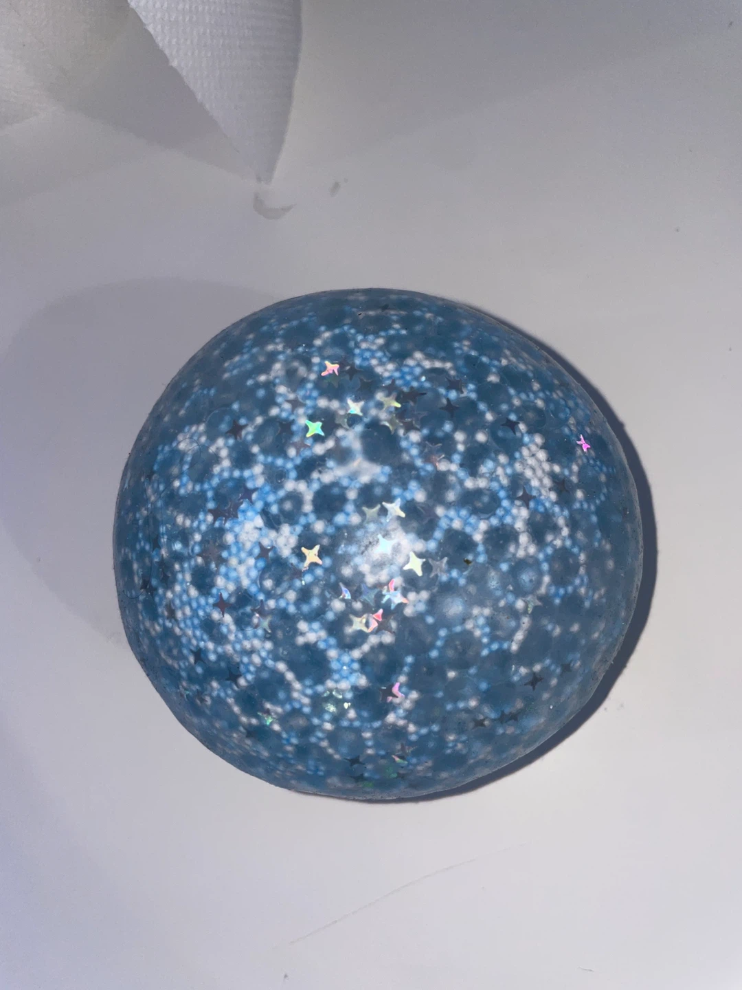 Blue Sensory Ball with Glitter Stars