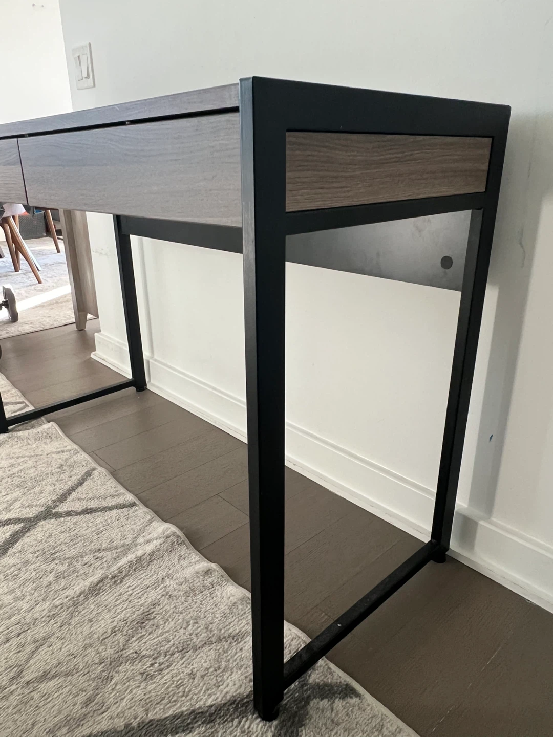 Modern Wood-Look Desk with Metal - photo 3