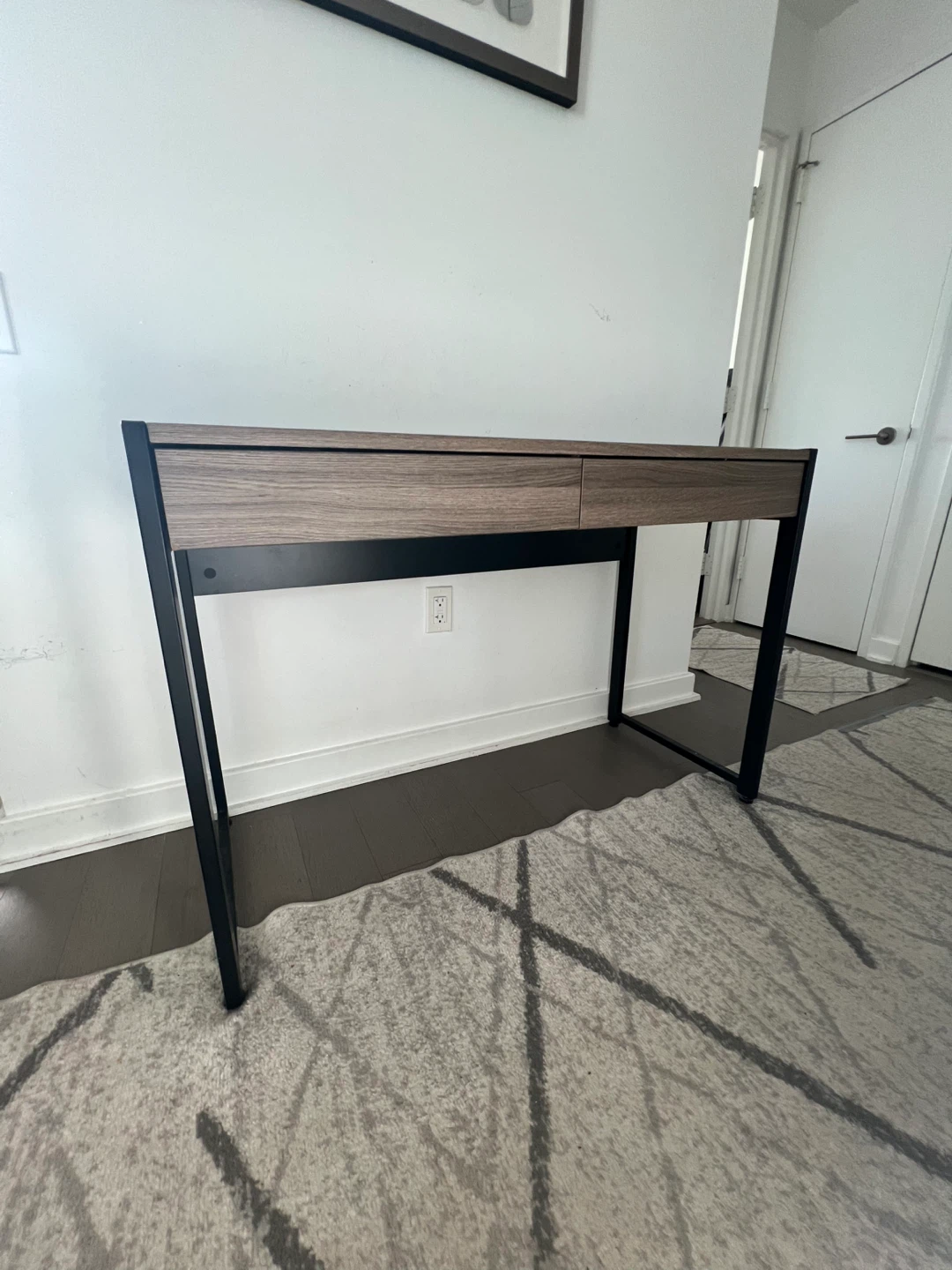 Modern Wood-Look Desk with Metal - photo 4