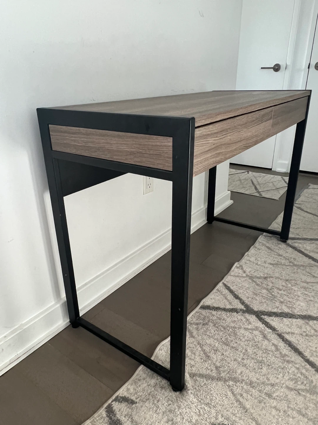 Modern Wood-Look Desk with Metal - photo 2