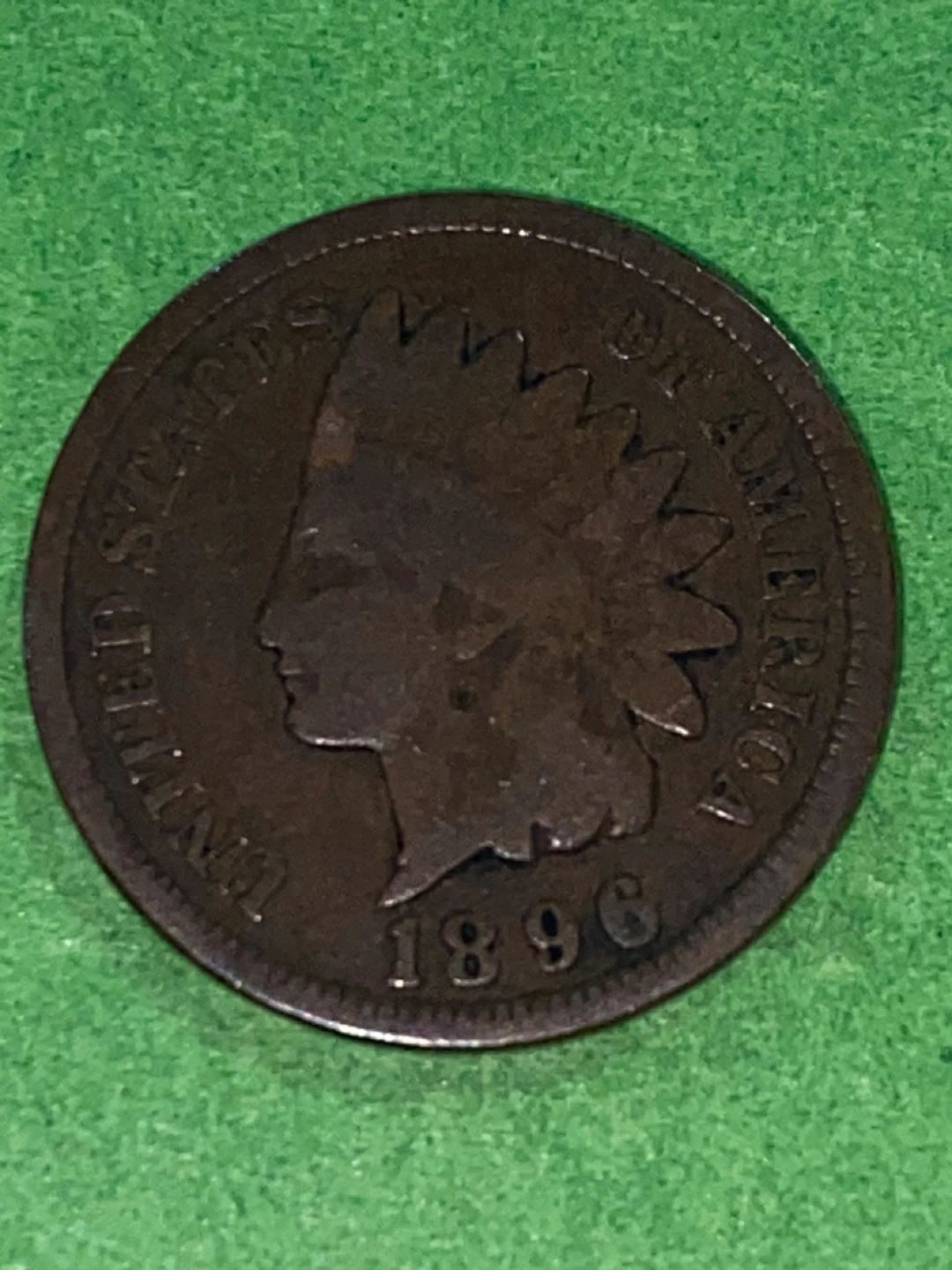 1896 Indian Head Penny - One Cent Coin