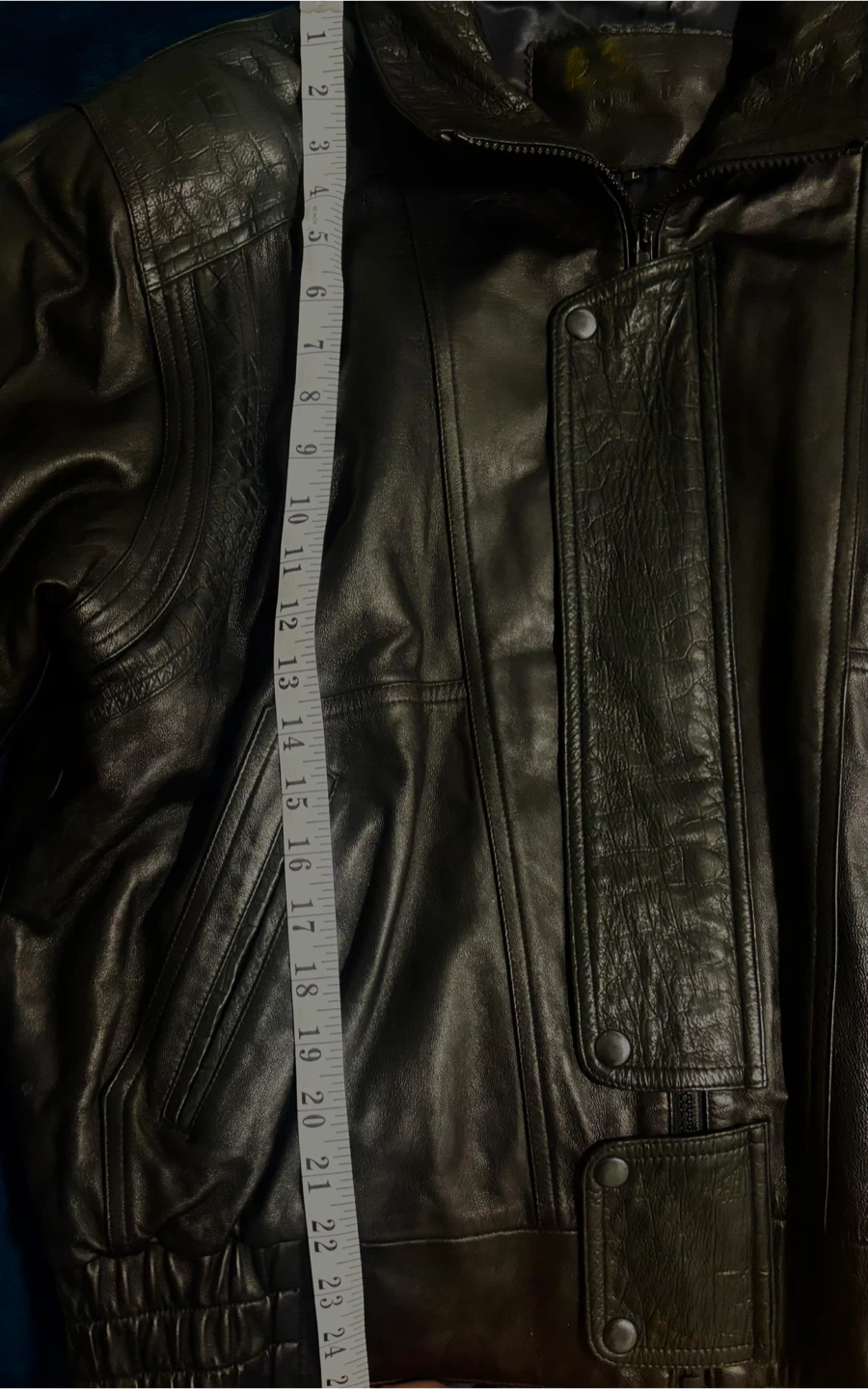Vintage Full-Grain Leather Bomber Jacket – Size L - photo 5