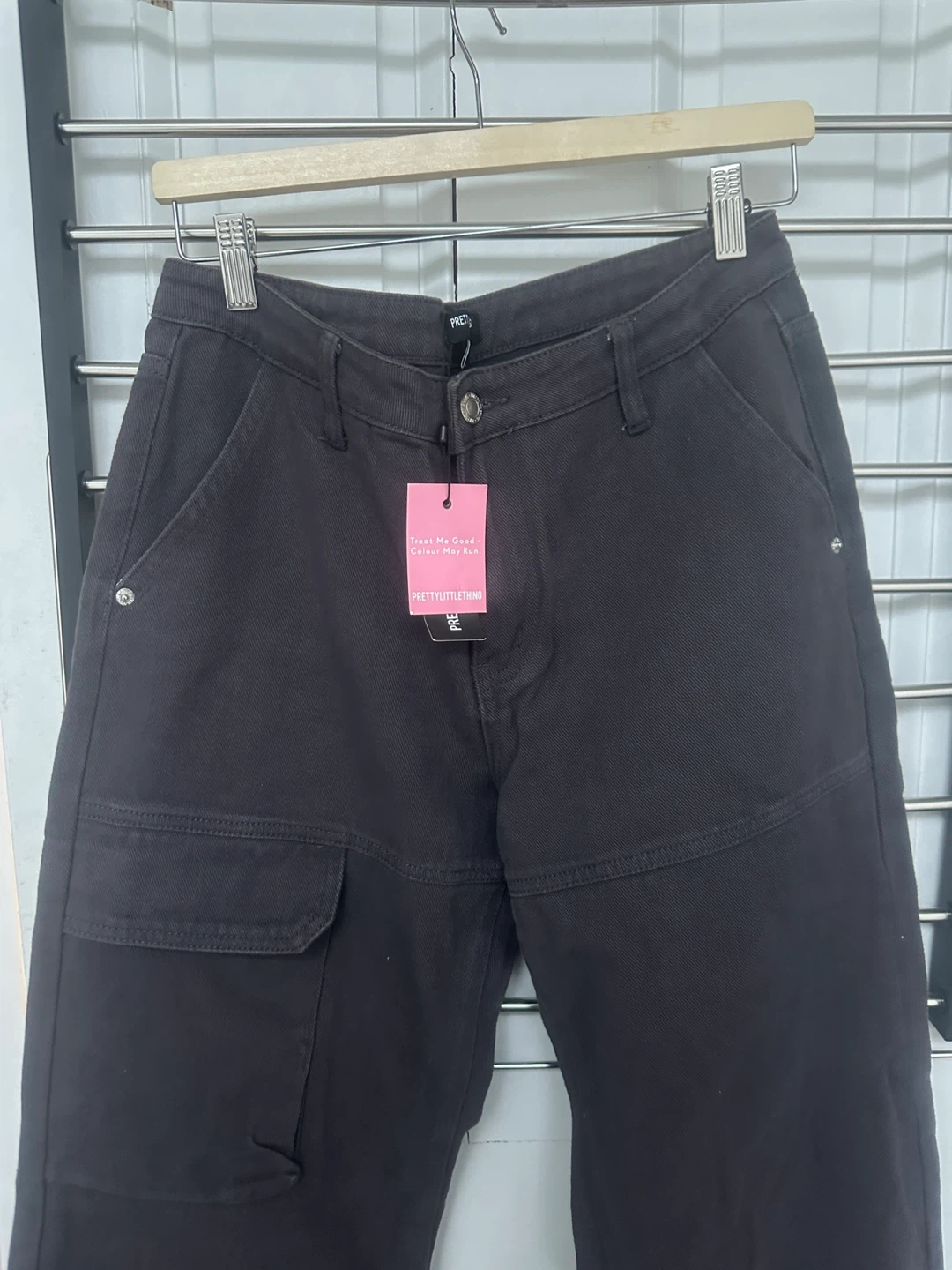 PRETTYLITTLETHING Petite Grey Cargo Pants - Size 8 - photo 2