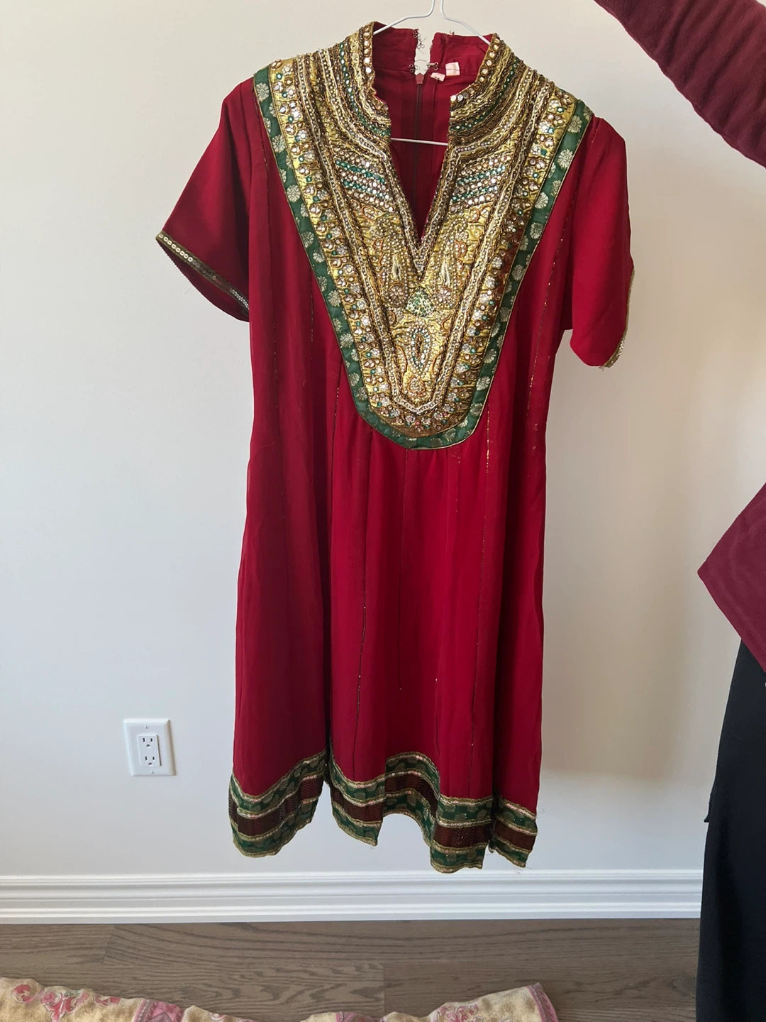 Red & Green Embroidered Indian Suit Set size 38