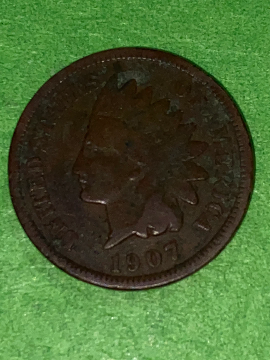 1907 Indian Head Penny - One Cent Coin