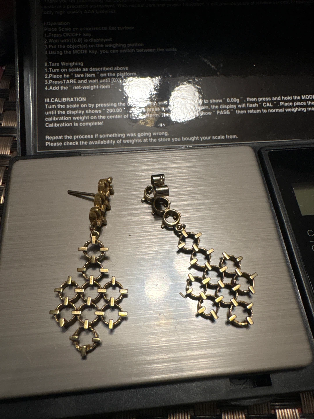18k Gold  brutalist dangling earrings