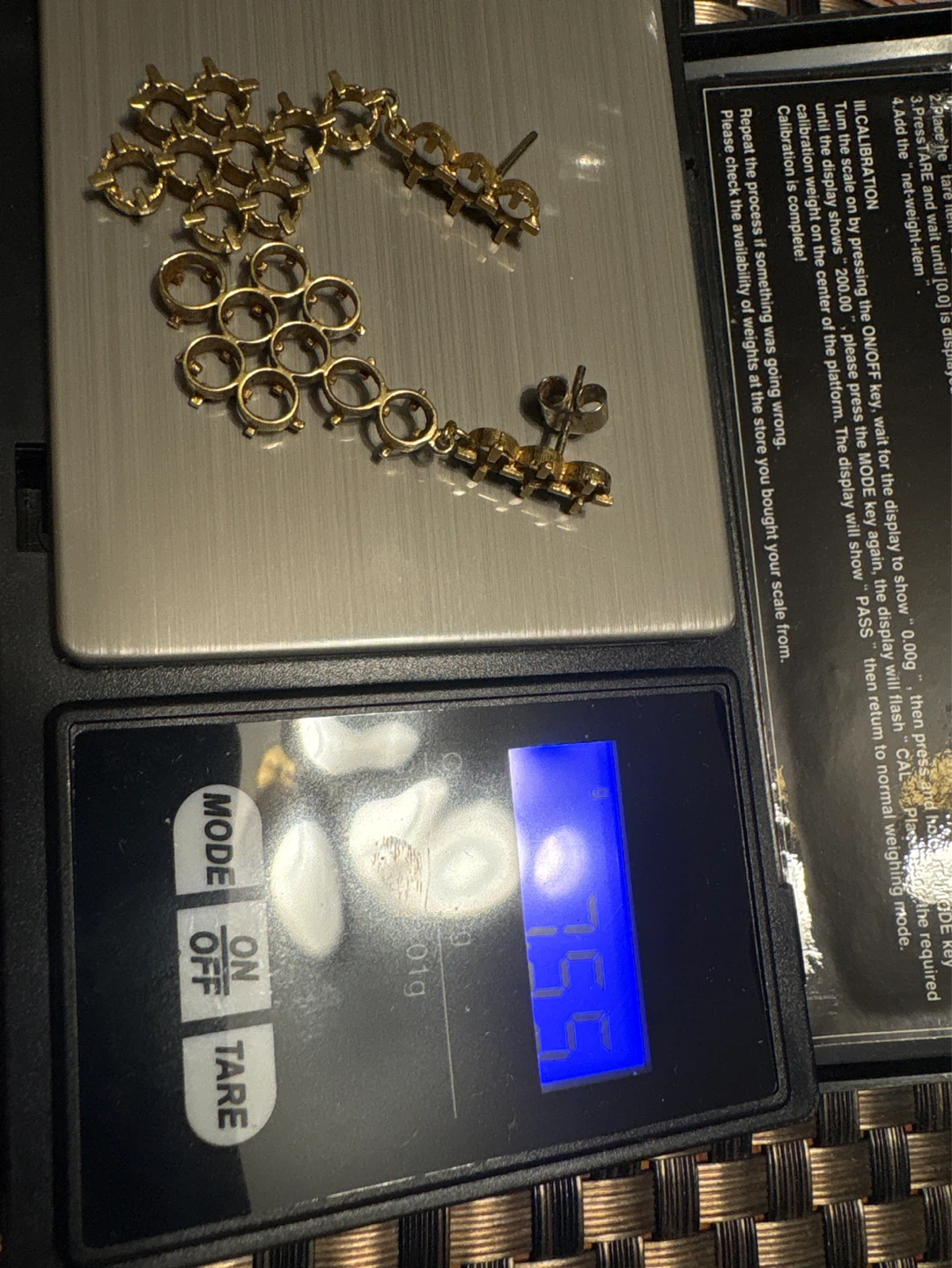 18k Gold  brutalist dangling earrings - photo 2