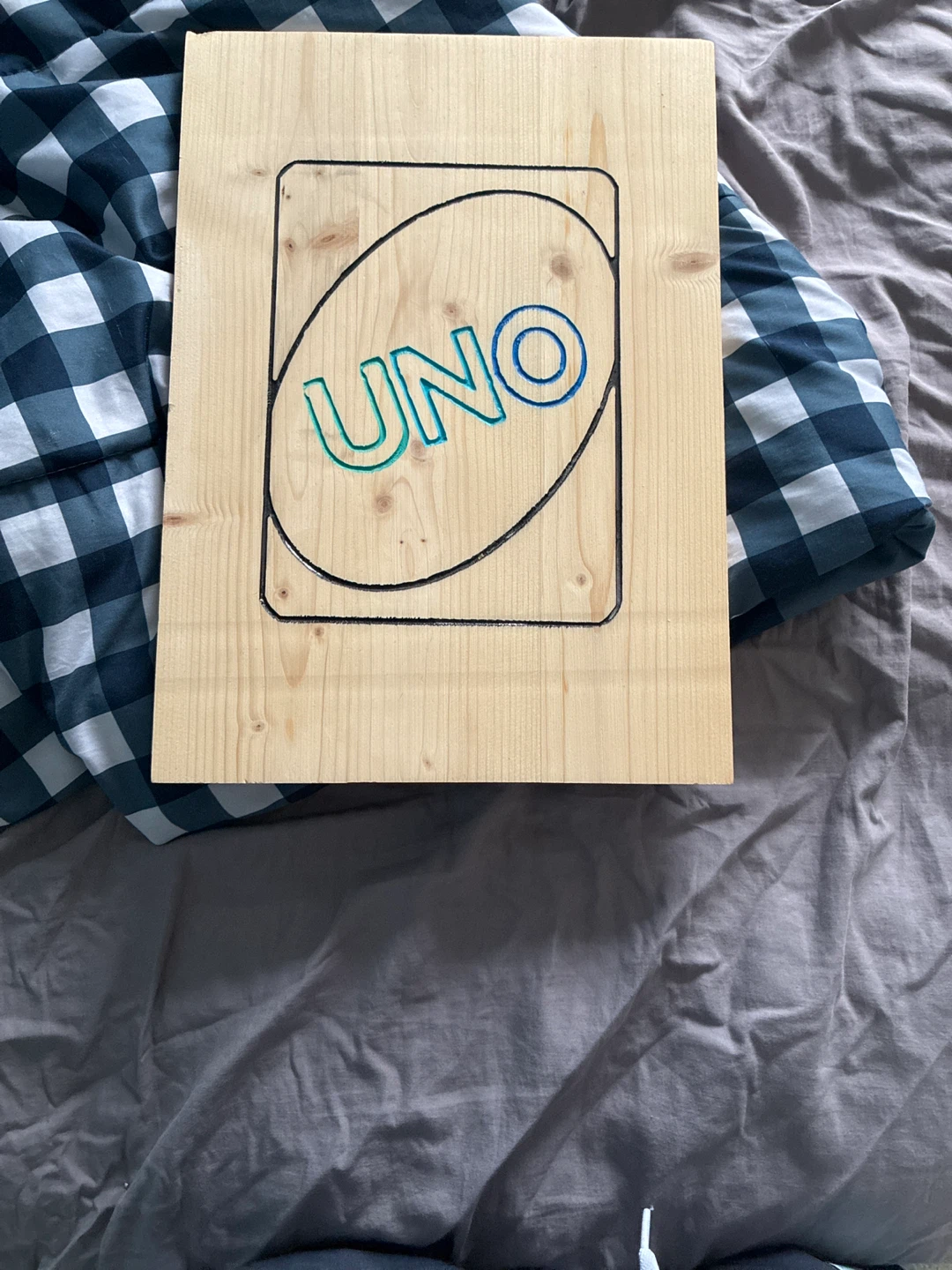 UNO Card Wood Carving