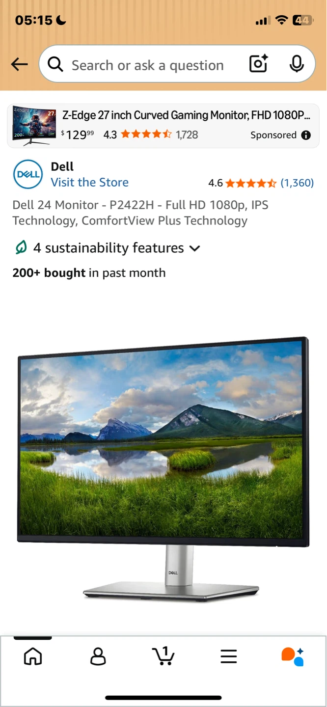 Dell monitor P2422H