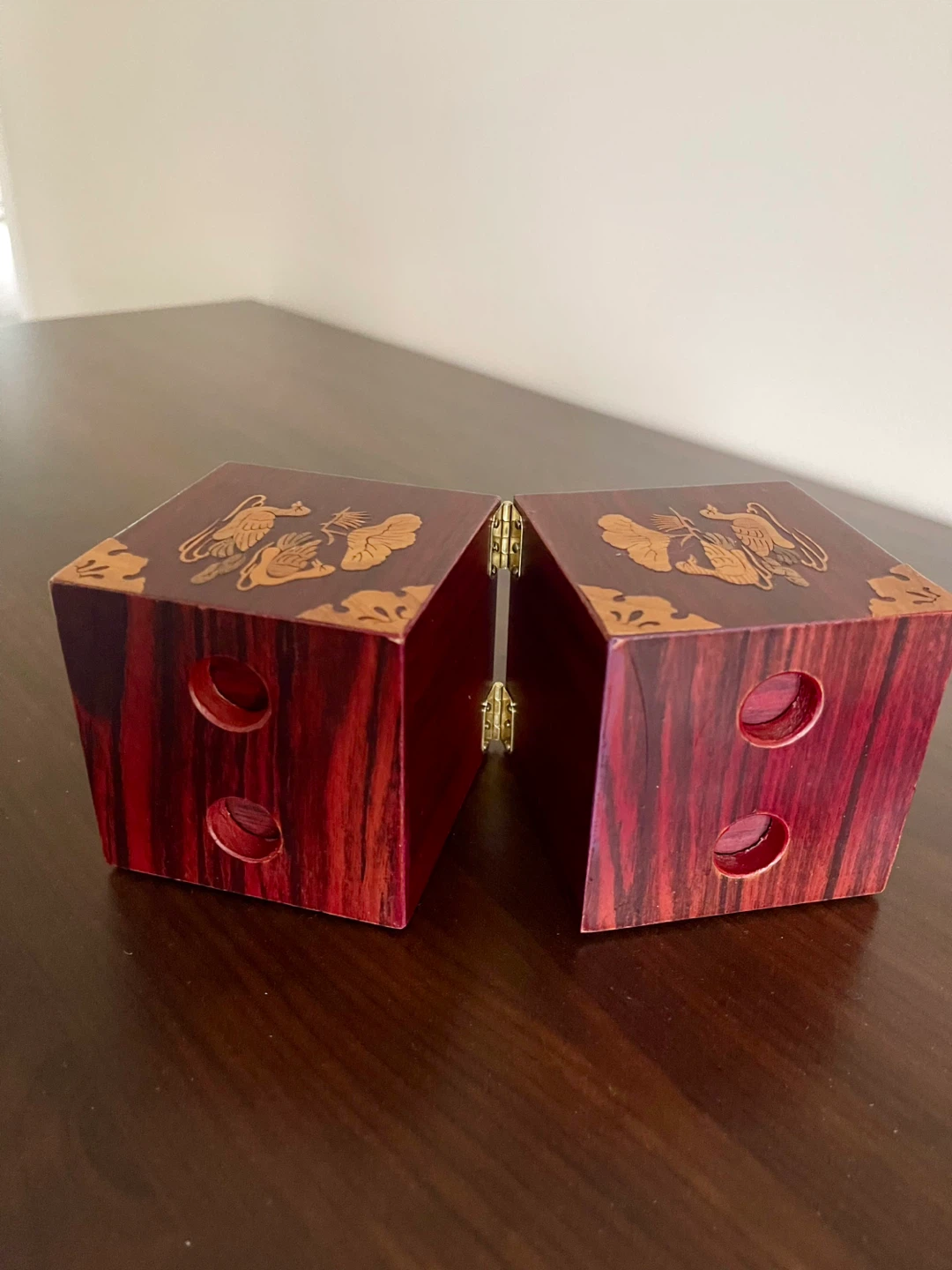 Vintage Korean Wooden Jewelry Box – Carved Mandarin Ducks - photo 3