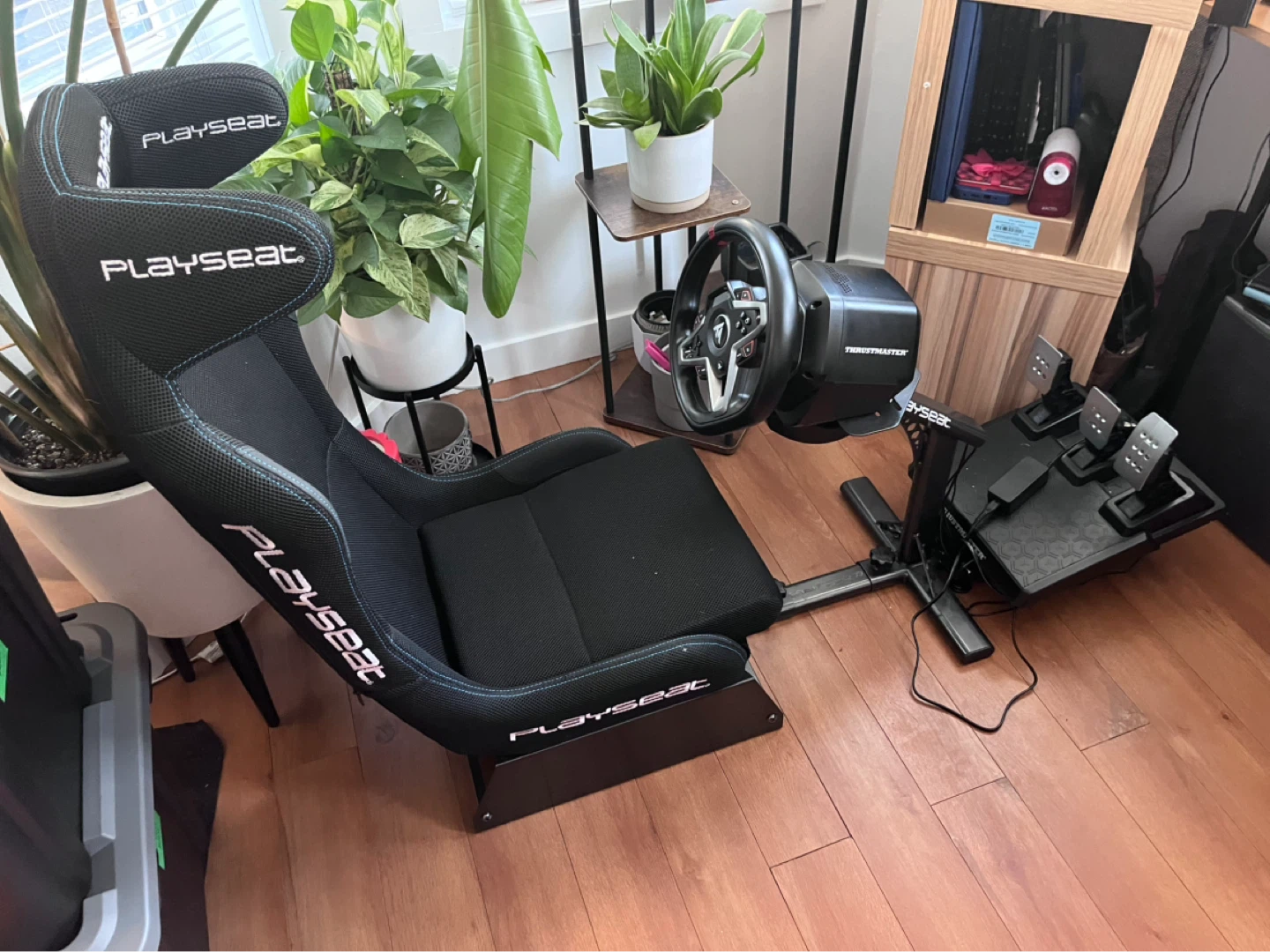 Playseat Evolution Gaming Chair with Thrustmaster Pedals & Wheel