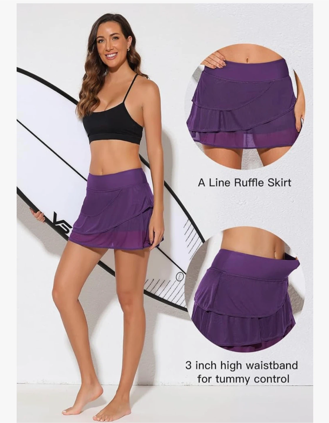 Women's Purple Ruffled Skirt - Medium