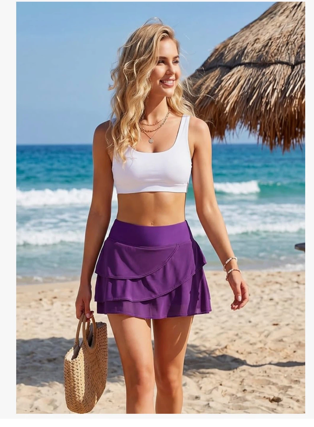 Women's Purple Ruffled Skirt - Medium - photo 2
