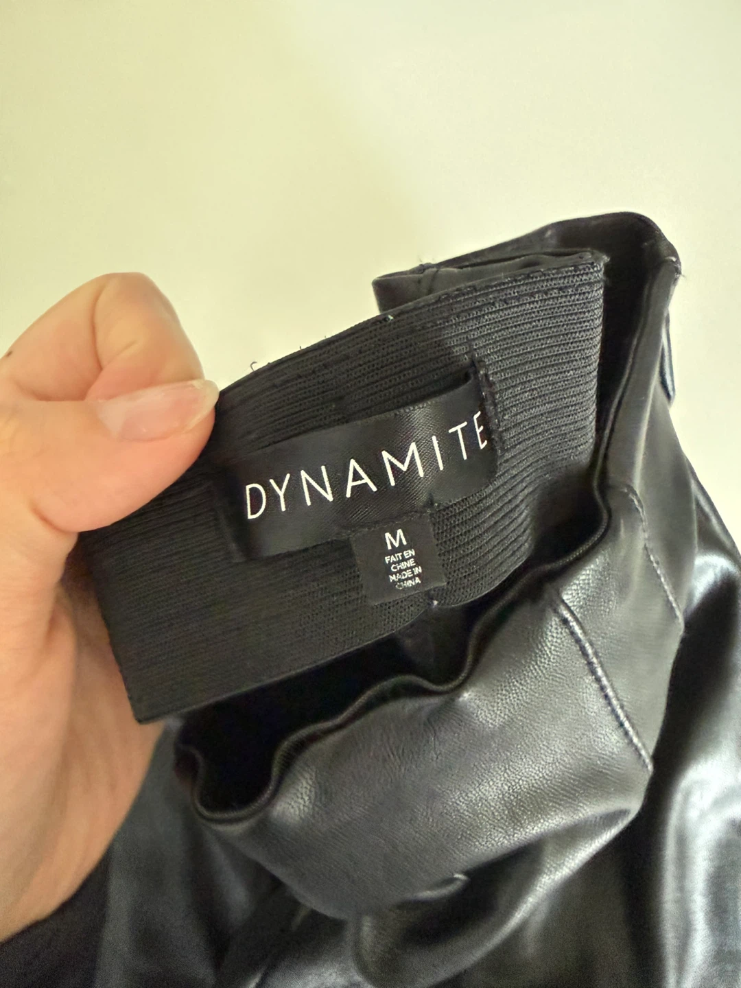 Dynamite Black Faux Leather Pants Size M - photo 3
