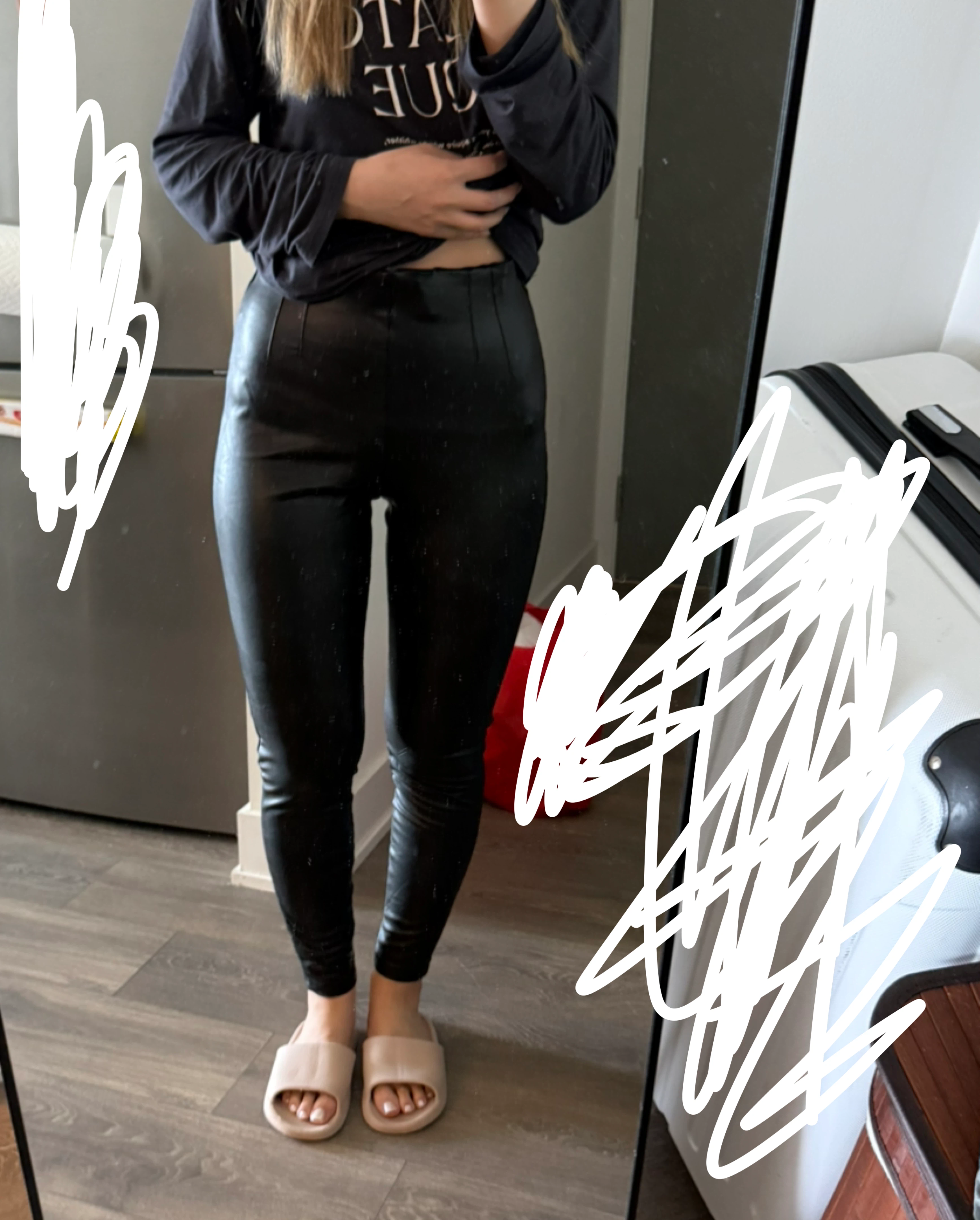 Dynamite Black Faux Leather Pants Size M