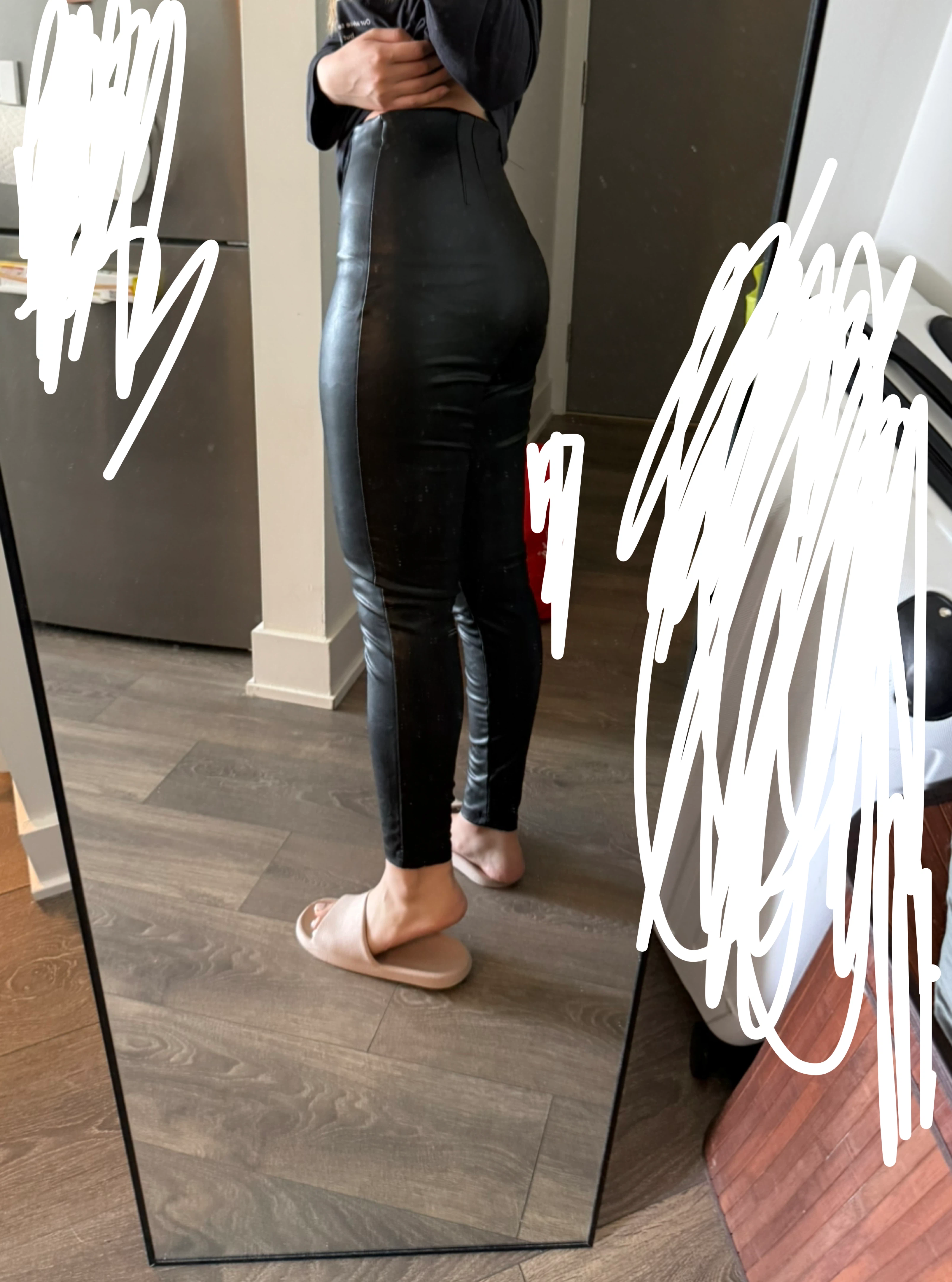 Dynamite Black Faux Leather Pants Size M - photo 4