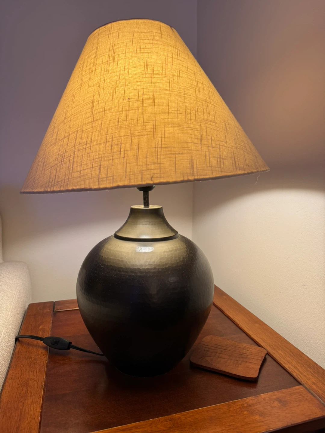Hammered Black and Gold Accent Table Lamps